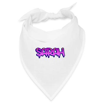 Graffiti Name Sarah - Bandana - Weiß - Vorne