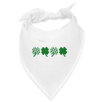 Karierter Klee St. Patrick's Day - Bandana - Weiß - Vorne