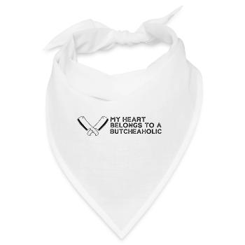 Mein Herz gehört einem Küchenmesser Messerfan - Bandana - Weiß - Vorne