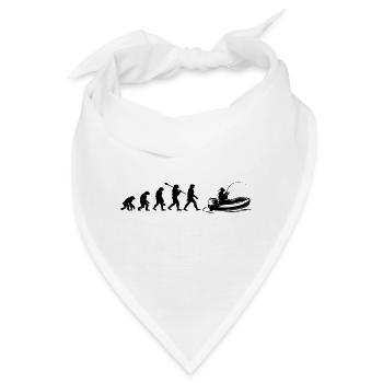 Evolution Fischerboot | Fischer Geschenk - Bandana - Weiß - Vorne