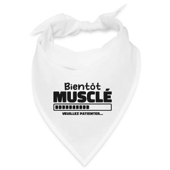 Bald muskulös - bitte warten - Bandana - Weiß - Vorne