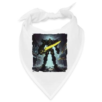 Futuristisch Cyberpunk Mech Warrior Sci Fi Roboter - Bandana - Weiß - Vorne