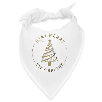 Goldener Weihnachtsbaum Grafik - Bandana - Weiß - Vorne