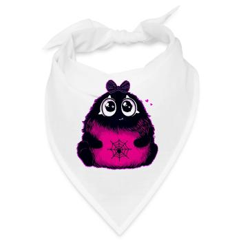 Kawaii Flauschmonster mit Netzbauch - Bandana - Weiß - Vorne