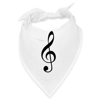trebble Schlüssel - Bandana - Weiß - Vorne