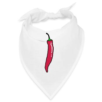 Scharfe Chilischote Chili Paprika - Bandana - Weiß - Vorne