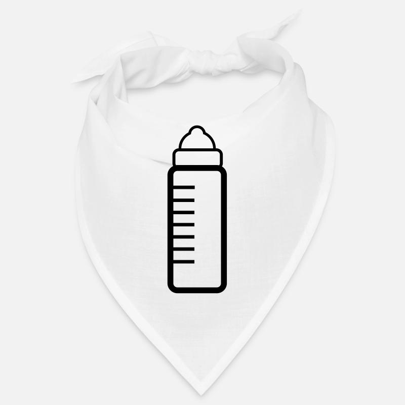 bouteille bouteille de biberon de lait de bébé 1c - Bandana - blanc