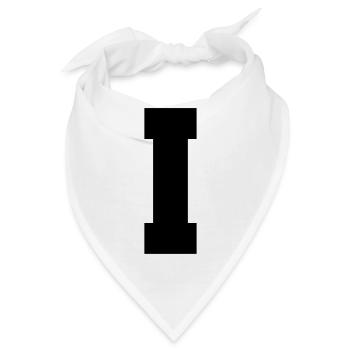 I - Grossbuchstabe einzeln, fett und serifenbetont - Bandana - Weiß - Vorne