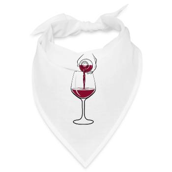 Wein Weinglas Weinflasche Weinprobe Weinlese Reben - Bandana - Weiß - Vorne