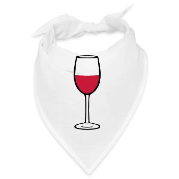 Weinglas, wein - Bandana - Weiß - Vorne