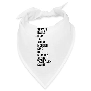 Begrüßungen verschiedener Sprachen - Logo - Bandana - Weiß - Vorne