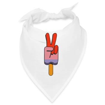 Eis am Stiel Friedenszeichen Peace - Bandana - Weiß - Vorne