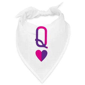 Königin der Herzen - Bandana - Weiß - Vorne