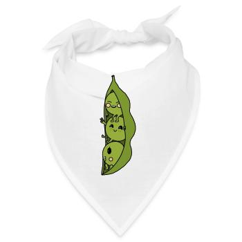 Erbsen - Bandana - Weiß - Vorne