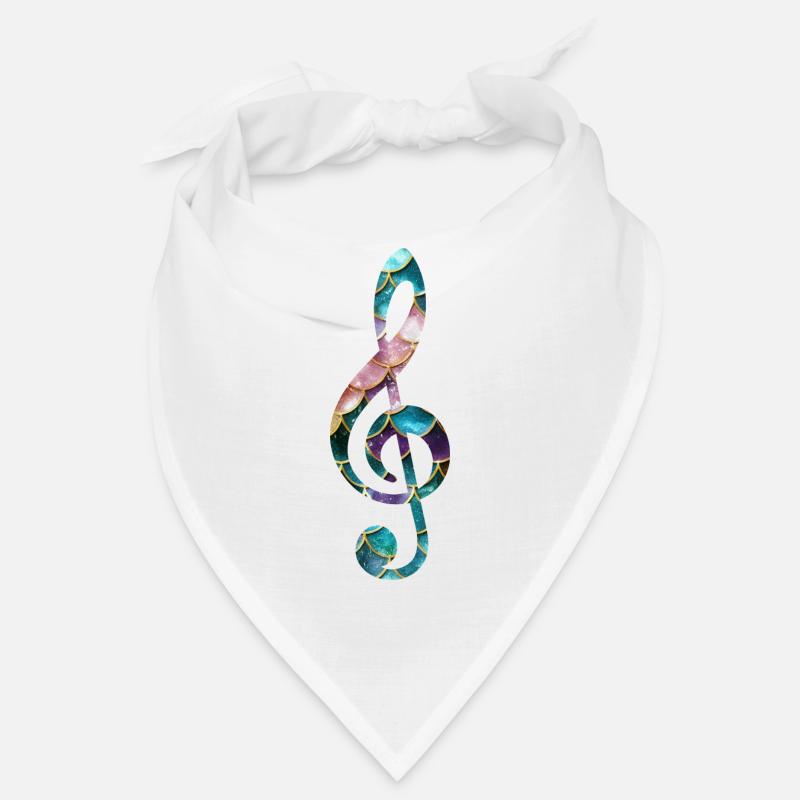 Sirène clé de sol - Bandana - blanc