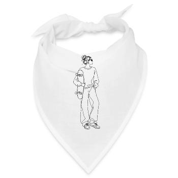 Skateboarding Mom, Skater Mum, Skate Mama, Female - Bandana - Weiß - Vorne