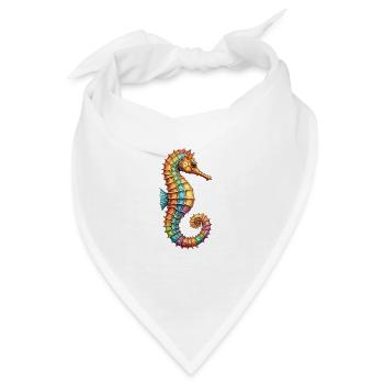 Hübsches dekoratives Seepferdchen - Bandana - Weiß - Vorne