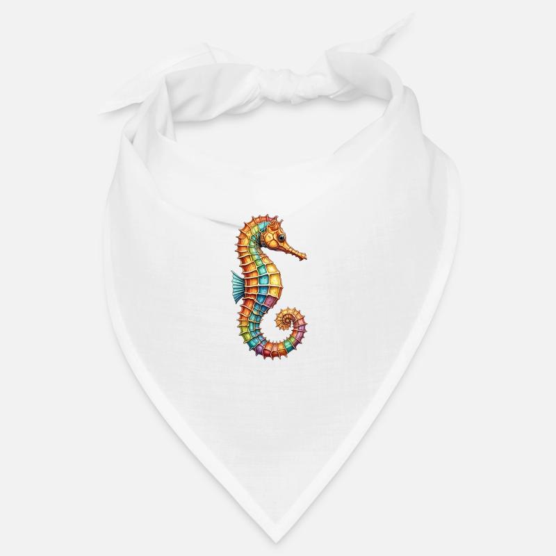 Hübsches dekoratives Seepferdchen - Bandana - Weiß