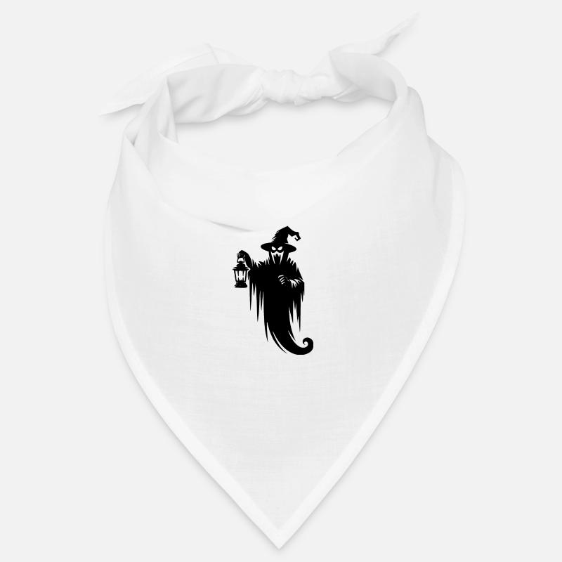 Flying Halloween Ghost with Lamp and Hat Bandana