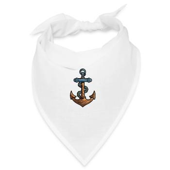 Anker Symbol Hafen - Bandana - Weiß - Vorne