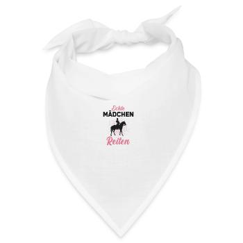 Pferdemotiv Reiterin Pferdebesitzer Reitshirt - Bandana - Weiß - Vorne