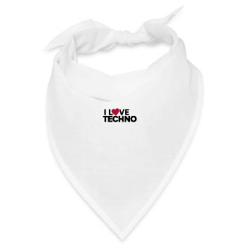 Techno Music DJ Discjokey - Bandana - Weiß - Vorne