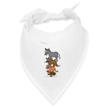 Verdrehte Bremer Stadtmusikanten - Bandana - Weiß - Vorne