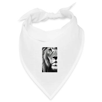 Löwe Schwarz und Weiß - Bandana - Weiß - Vorne