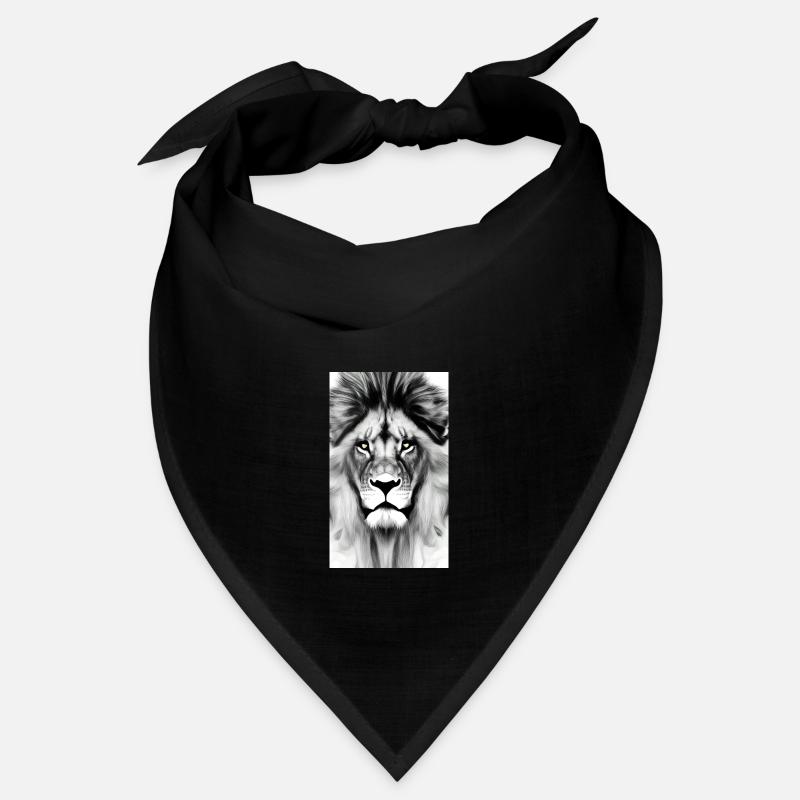 Lion noir et blanc Bandana