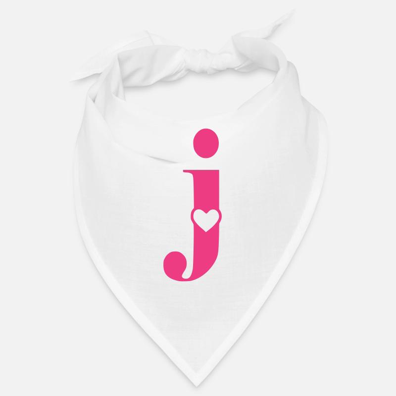 Buchstabe j Anfangsbuchstabe mit Herz Bandana