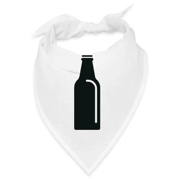 Flasche Bier - Bandana - Weiß - Vorne