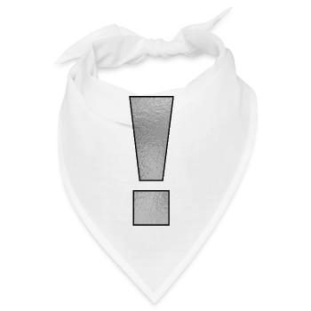 Satzzeichen Ausrufezeichen ! Silber - Bandana - Weiß - Vorne