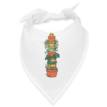 Niedliche Zimmerpflanzen Im Blumentopf - Bandana - Weiß - Vorne
