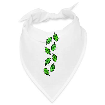Eichenblatt Blätter Laub - Bandana - Weiß - Vorne