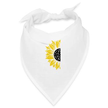 Halb Sonnenblume schwarz und gelb - Bandana - Weiß - Vorne