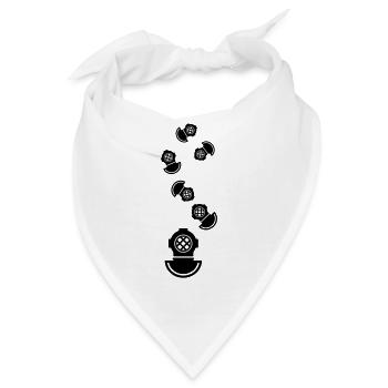 Taucherhelm Tauchen symbol - Bandana - Weiß - Vorne