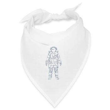 Astronaut mit Wink Gesicht - Zeichnung - Bandana - Weiß - Vorne