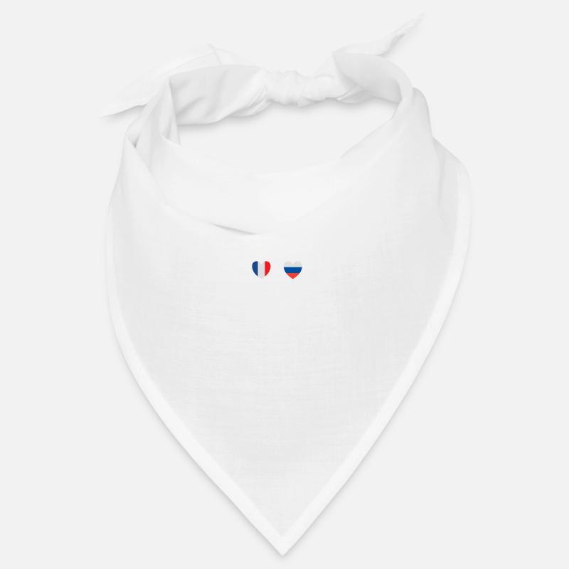 France et Russie Drapeaux russes - Bandana - blanc