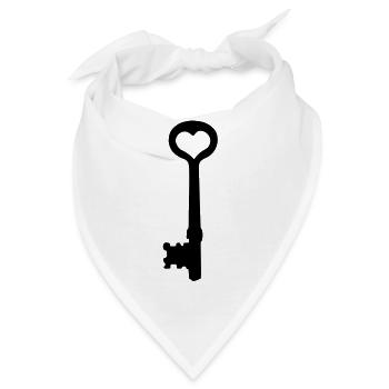 Der Schlüssel zu meinem Herzen - Bandana - Weiß - Vorne