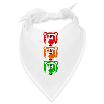 Berlin Bär Design Kunst Geschenk Farbenfroh Ampel - Bandana - Weiß - Vorne