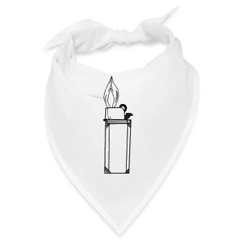 Feuerzeug Geschenkidee Licht Rauchen - Bandana - Weiß - Vorne
