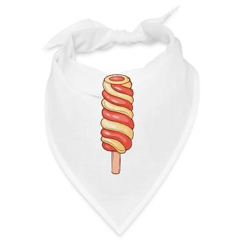 Eis Speiseeis Eiskrem Eiscreme Kugeleis Eisbecher - Bandana - Weiß - Vorne