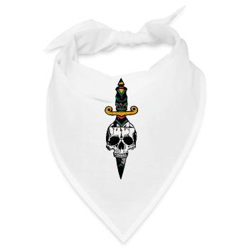 Schädel Kopf des Todes Dolch Messer Dolch alt - Bandana - Weiß - Vorne
