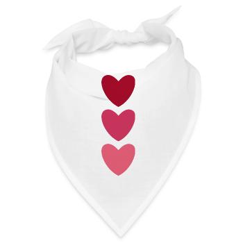 Herz Herz Herz - Bandana - Weiß - Vorne