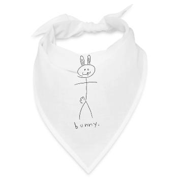 bunny. (schwarze Linien) (von Leni Riosa) - Bandana - Weiß - Vorne