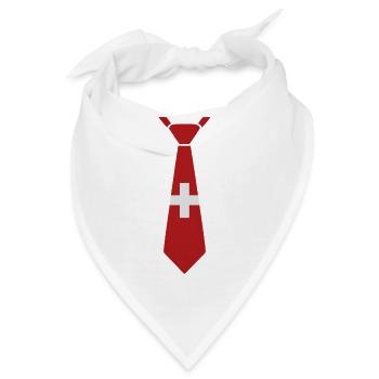 Schweizer Krawatte – Flaggendesign - Bandana - Weiß - Vorne