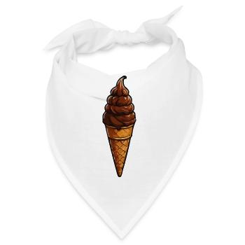 Schoko Soft-Serve Eiskegel - Bandana - Weiß - Vorne