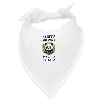 Rette einen Bambus, iss einen Panda. - Bandana - Weiß - Vorne
