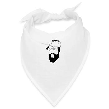Bärtig und mit einer Kappe bedeckt! - Bandana - Weiß - Vorne