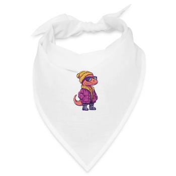 Dinosaurier brontosaurus Winter - Bandana - Weiß - Vorne
